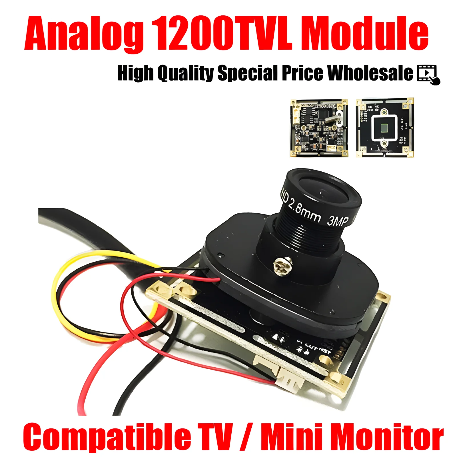 

1200TVL Mini Monitoring circuit board HD Color 1/4CMOS FH8510DSP+BY3006 3.6mm 3.0mp lens ircut Include cable chip complete modul