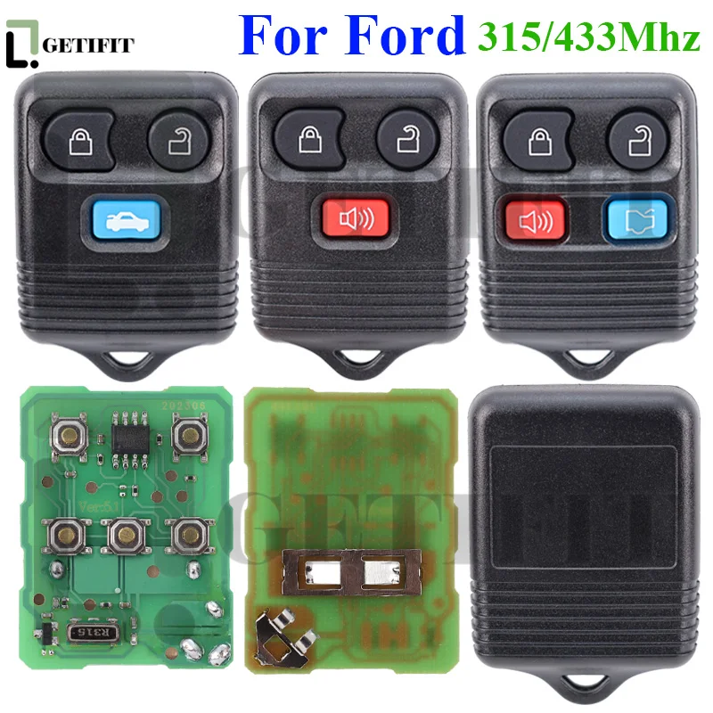 Smart Car Key 315/433MHZ Fit for Ford Explorer Escape 2002 Auto Remote Control Clicker Transmitter CWTWB1U331 3/4 Buttons