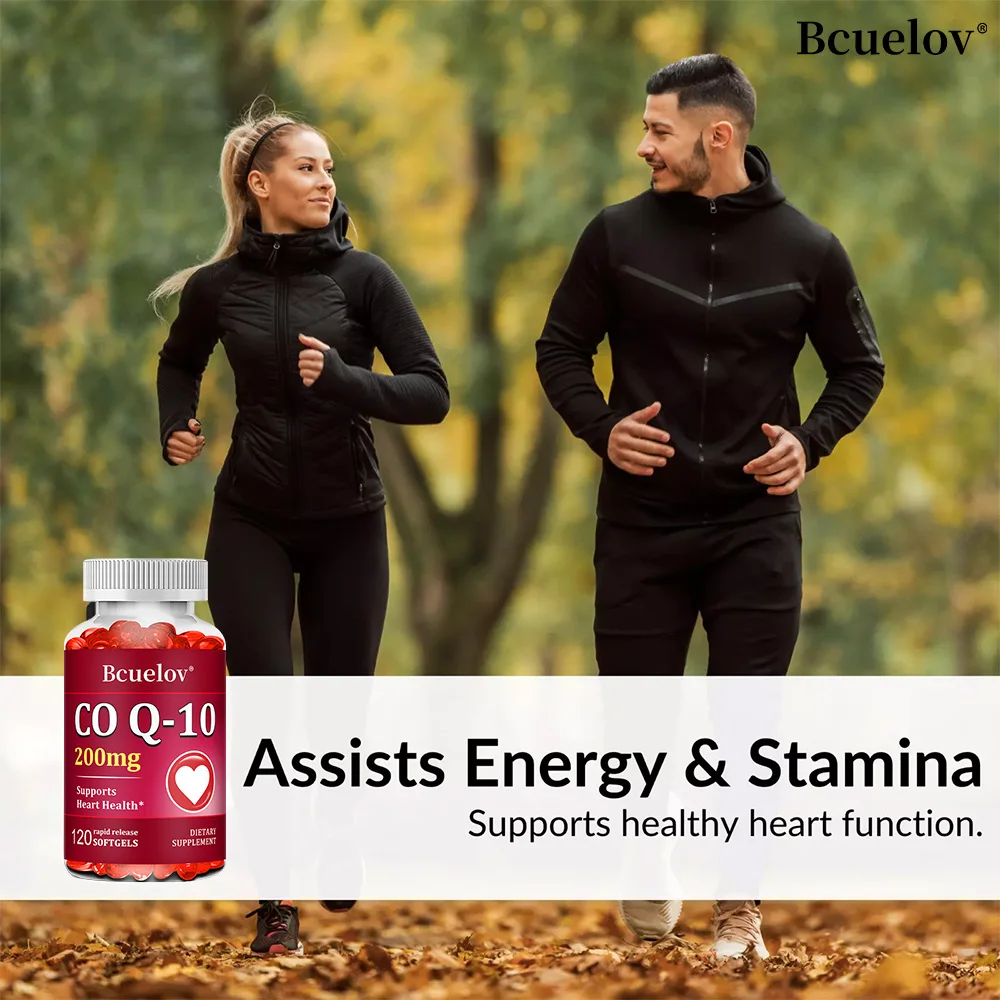 Coenzyme Q10 Capsules 200mg - Provides Energy, Promotes Heart, Cardiovascular Health, Circulation Support, Antioxidant