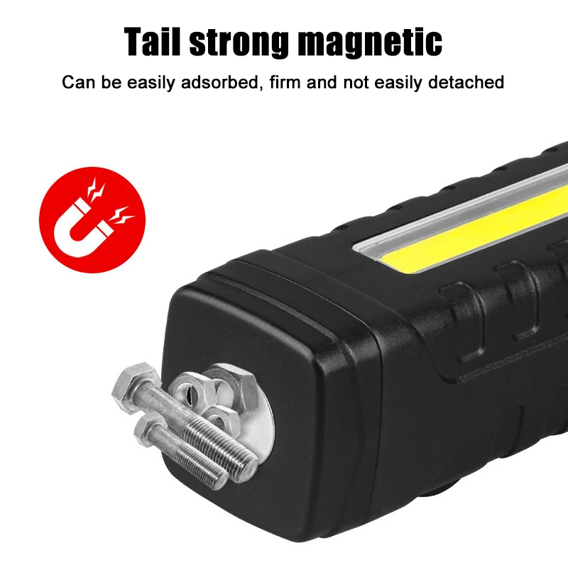 Multifunctional Work Lights LED Magnetic Flashlight Built In Battery USB Rechargeable Portable Flash Light Camping Repair Torch