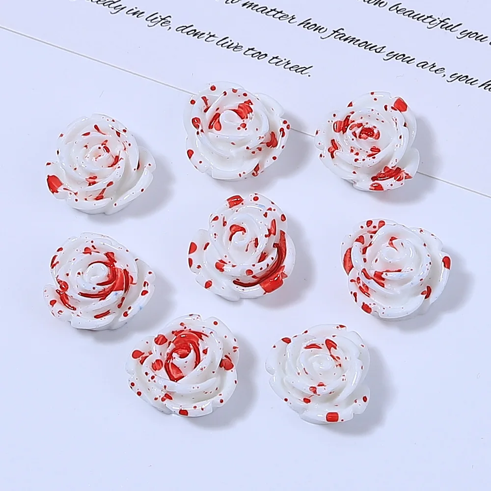 20 قطعة محاكاة ارتفع الراتنج Charms المعلقات ل أساور قلادة أقراط صنع المجوهرات كابوشون مسطحة الظهر