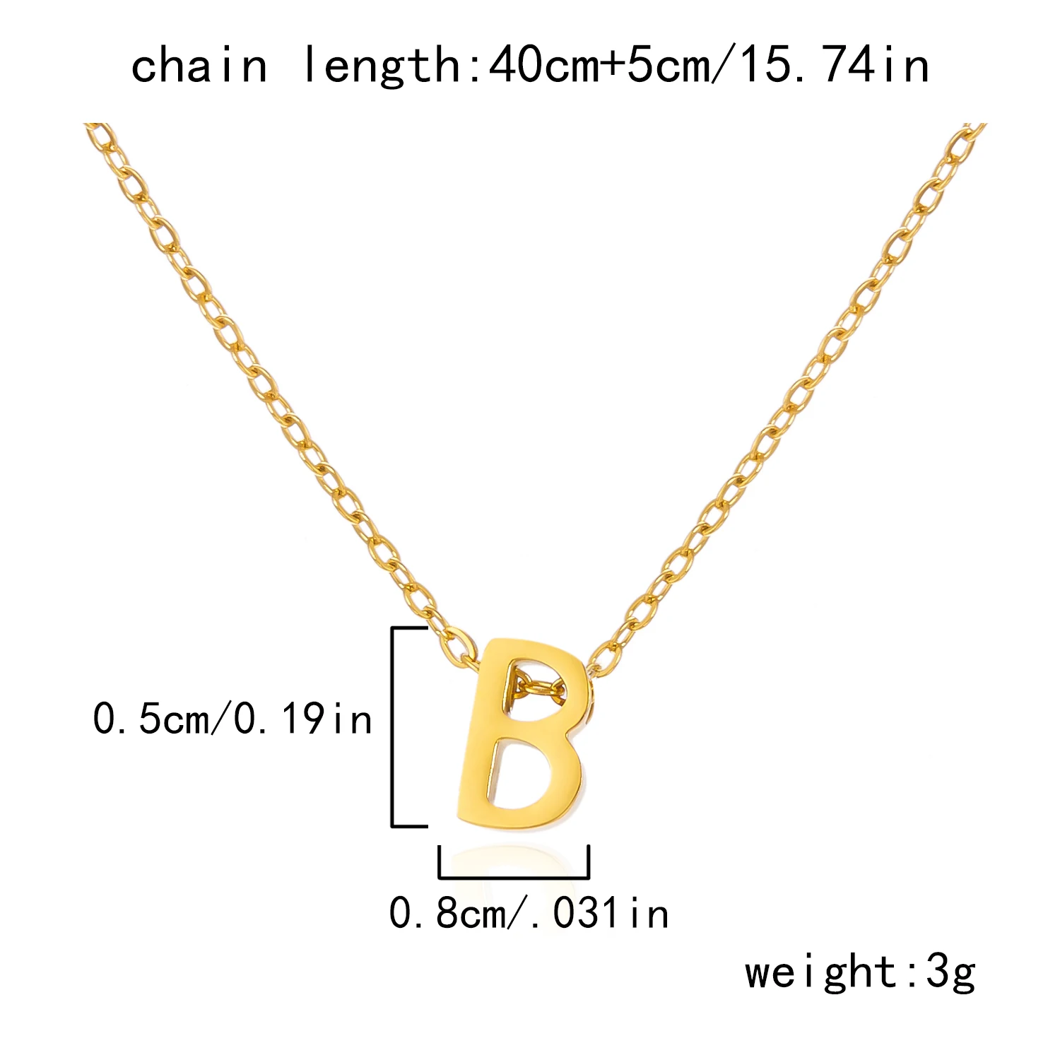 Stainless Steel Initial Necklace for Women Men Gold Color Cut Letters Single Name Choker Necklace Jewelry Gift Dropshipping