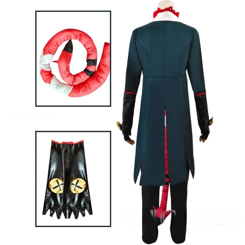 Boss Blitzo Cosplay with Tail Hazzbin Anime  Cosplay Costume Uniform Cosplay Halloween Party Set Unisex Uniform Woman Man