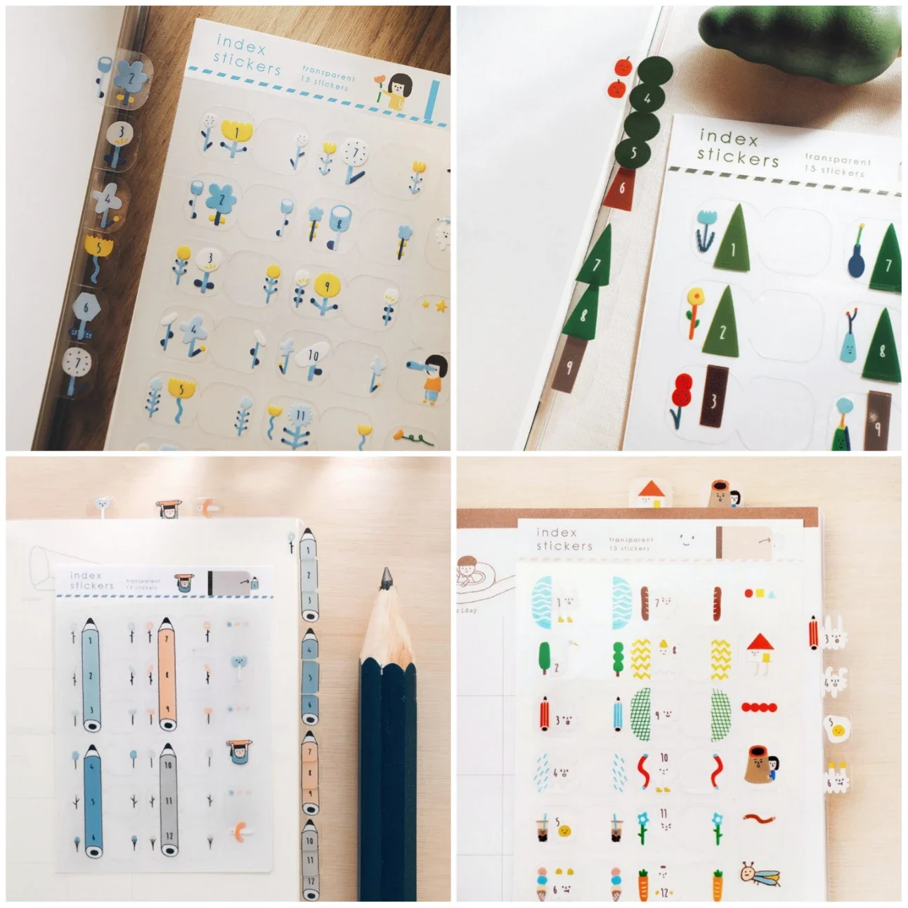 Clear Bird Cloud Month Index Stickers Notebook Decoration DIY Fundational Agenda Planner Stickers Cute Stationery