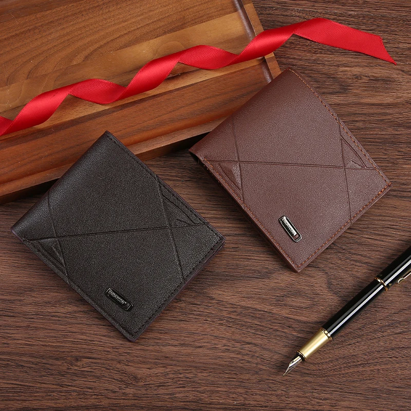 محفظة رجالية من البولي يوريثان قصيرة متعددة البطاقات محفظة نسائية للعملات المعدنية محفظة عصرية غير رسمية للرجال الشباب رقيقة ثلاثة أضعاف محفظة أفقية ناعمة للرجال