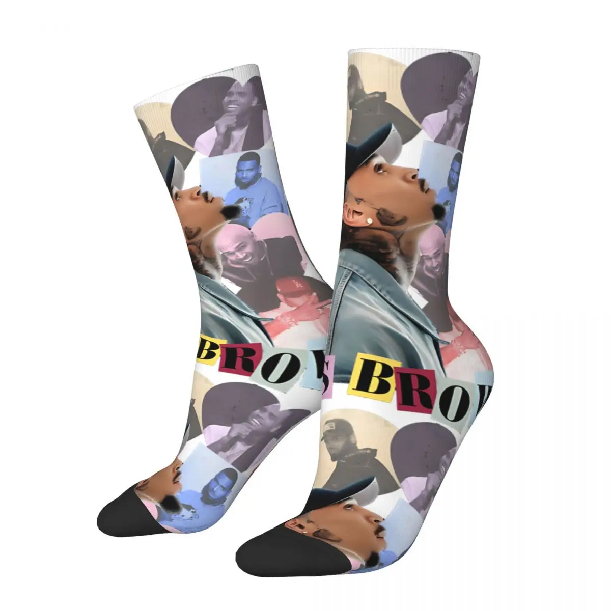 Chris Brown 11 Tour 2024 Musicchris Brown Men's Socks Vintage Harajuku Chris Brown Street Style Novelty Casual Crew Sock