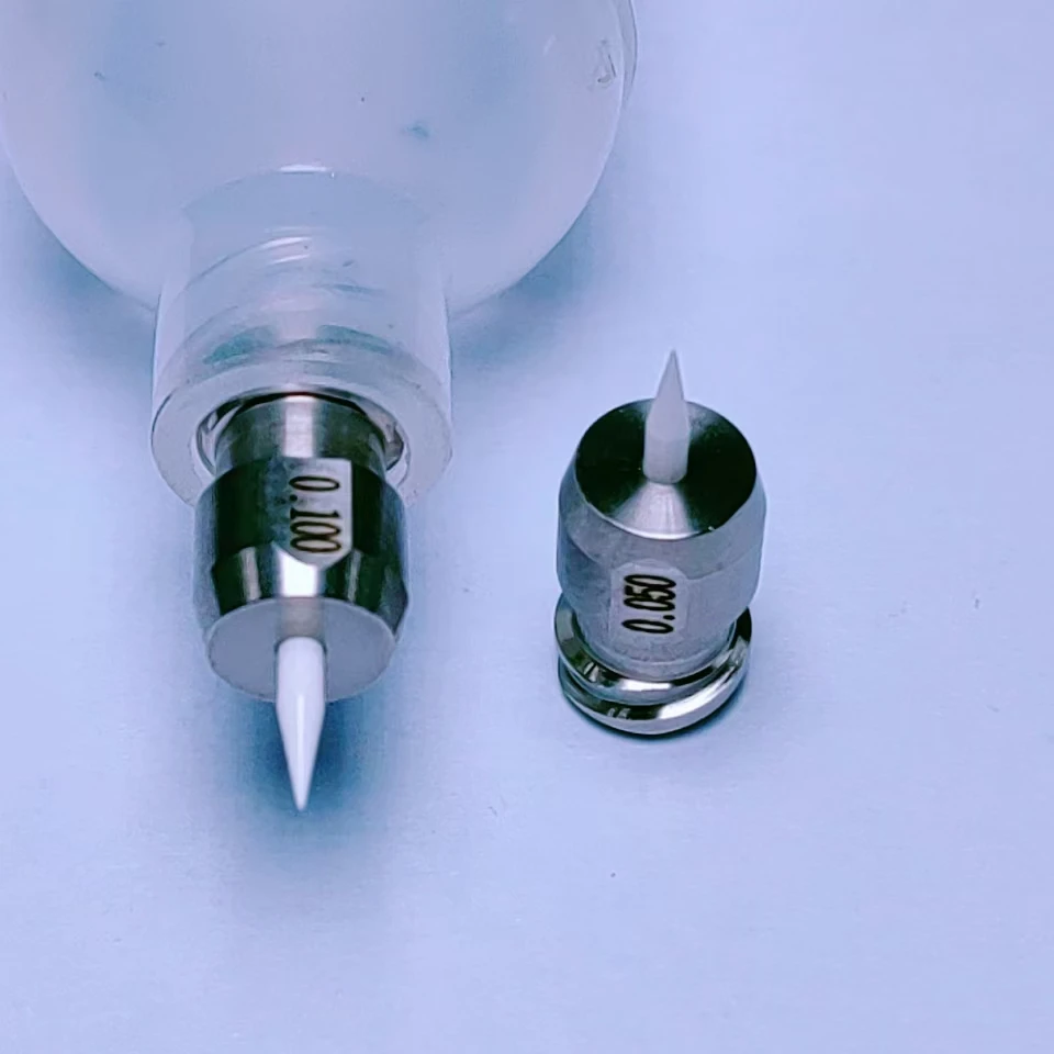 Aguja dispensadora de cerámica de alta precisión, aguja de precisión de doble rosca, aguja de tipo dividido con rosca de tornillo M3.5, Nee microporoso