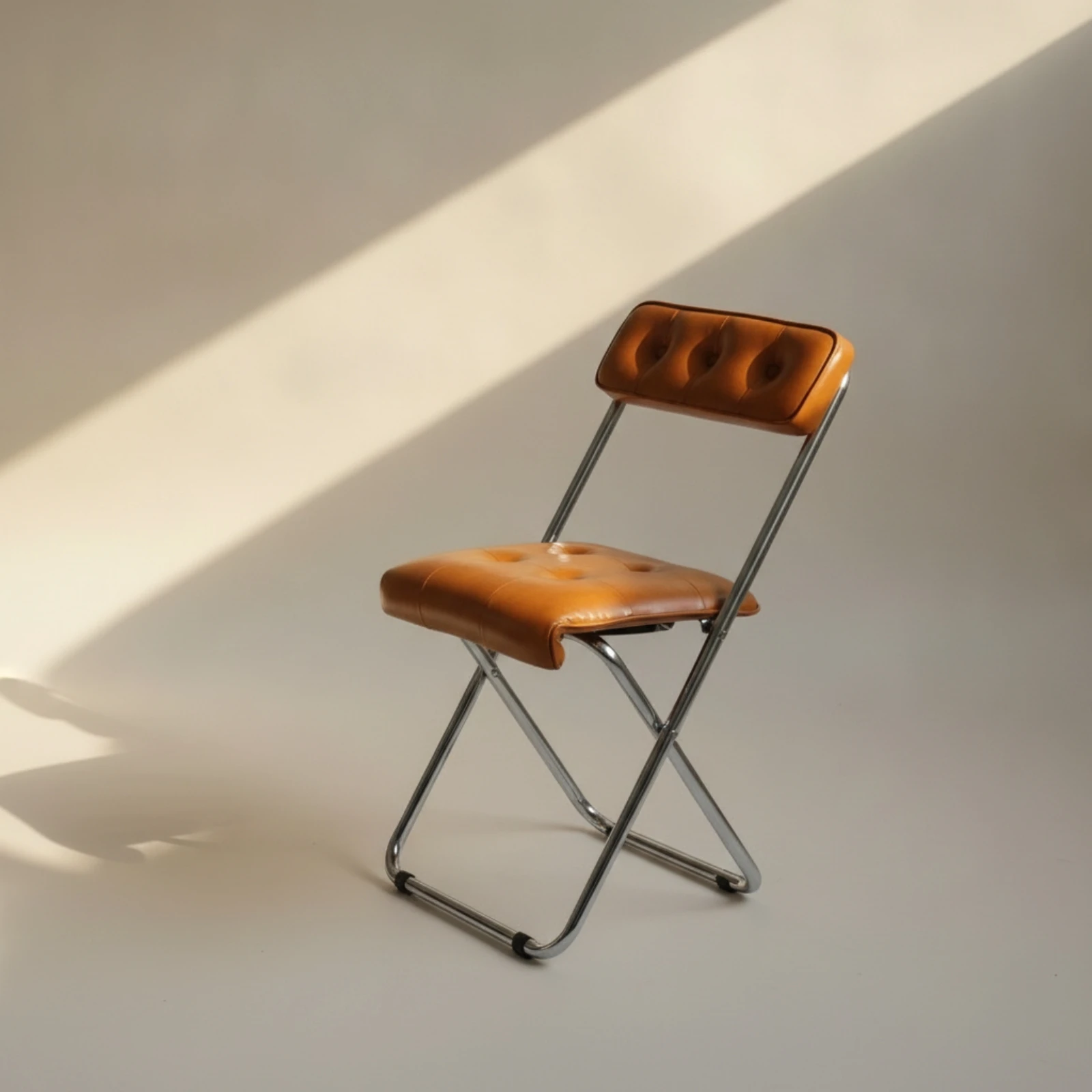 Padded Folding Chair Cushioned Foldable Chair with Tufted Backrest Furniture Comfortable Sturdy for Small Apartments