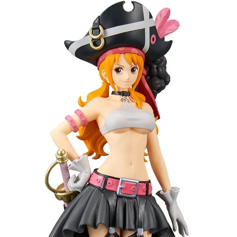 19CM Anime One Piece Nami Black Clothes Action Figure ONE PIECE FILM RED Dress Up Figurine PVC Collectible Model Toy Kid Gift image 5