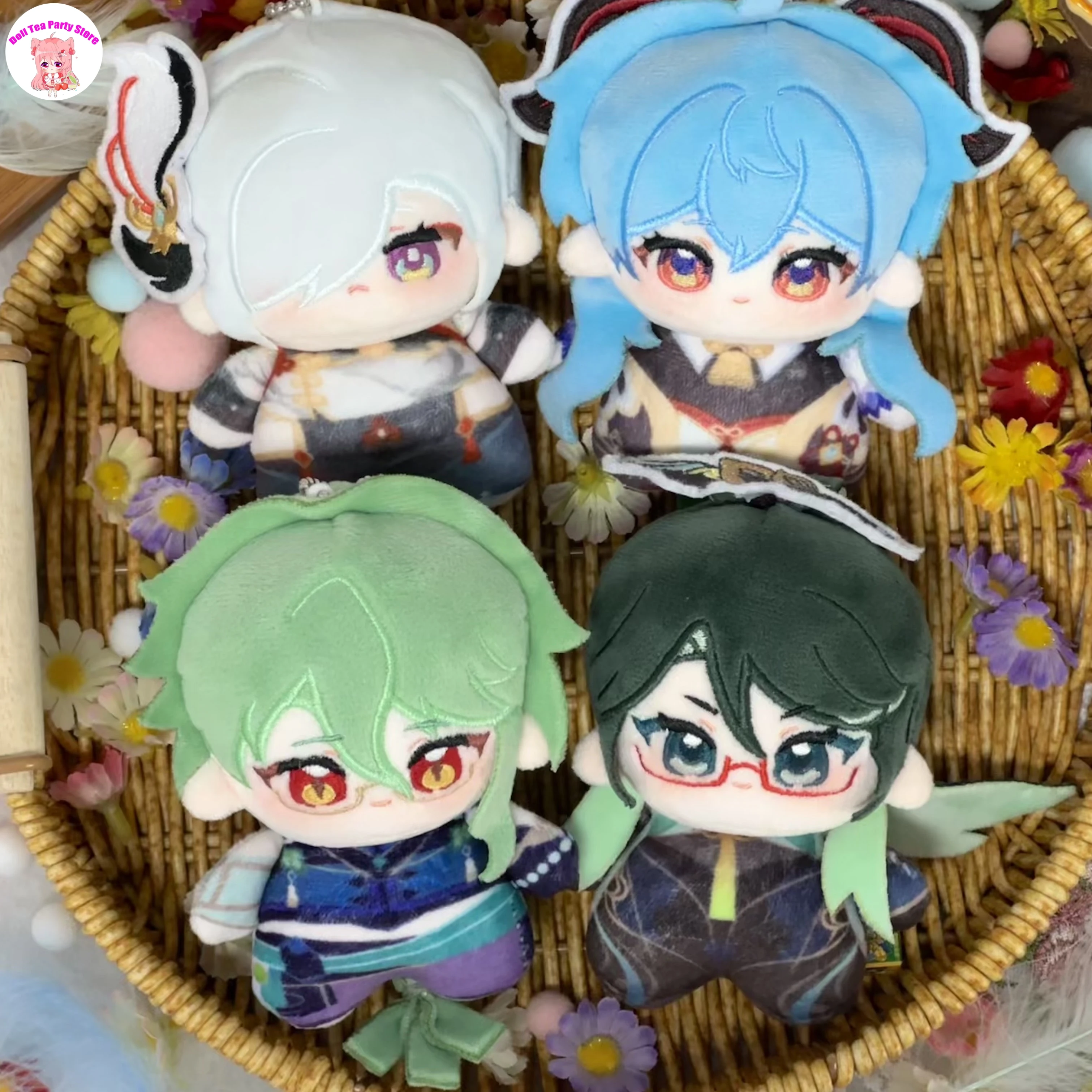 

Anime Genshin Impact Baizhu Yelan Xianyun Shenhe Xiangling Cute Plush Cotton Doll Toy Plushie Printed Nunu Body Pandant