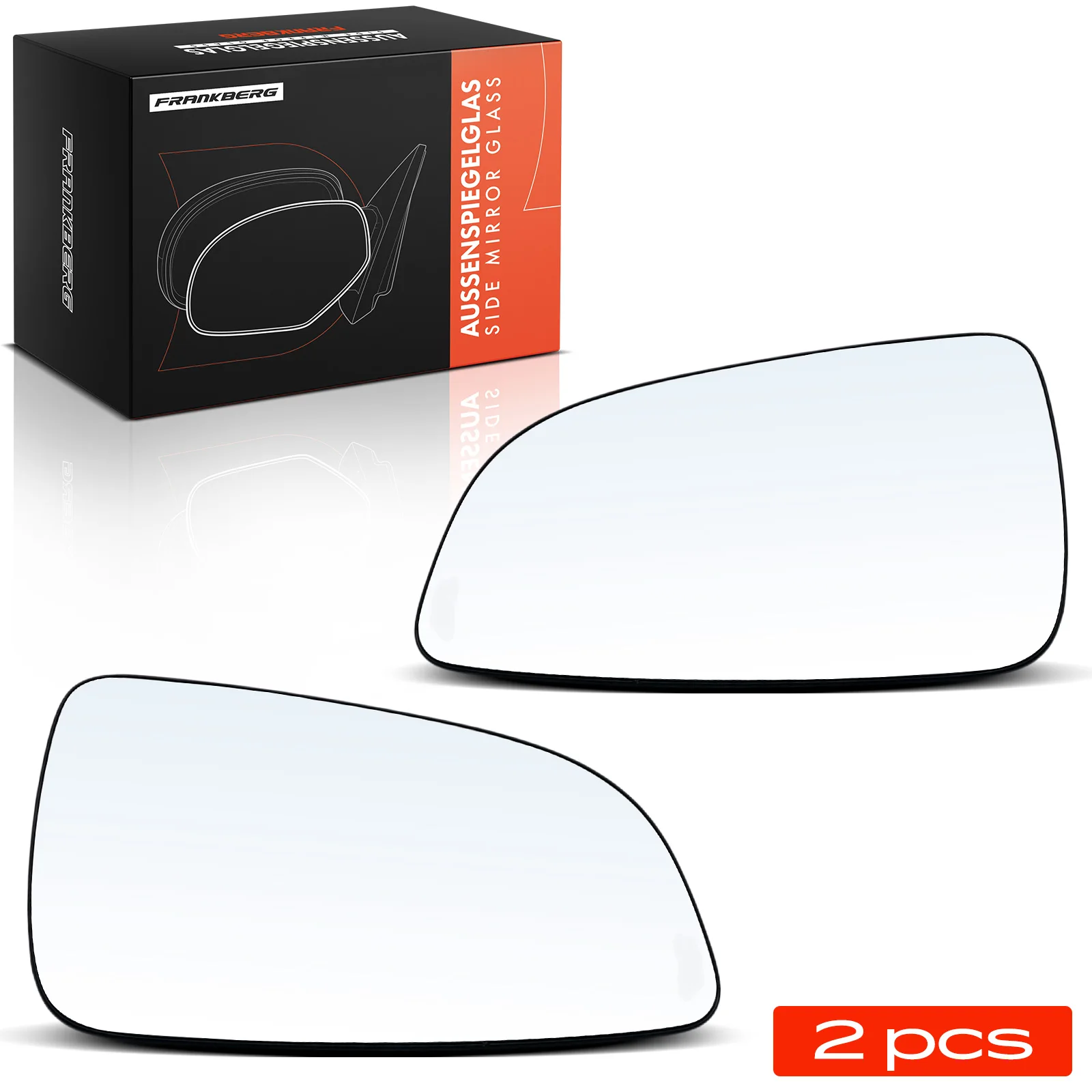 Frankberg 2x Spiegelglas Außenspiegel Vorne Links Rechts für Opel Astra H Caravan A04 6428200 13141989 6428199 13141988