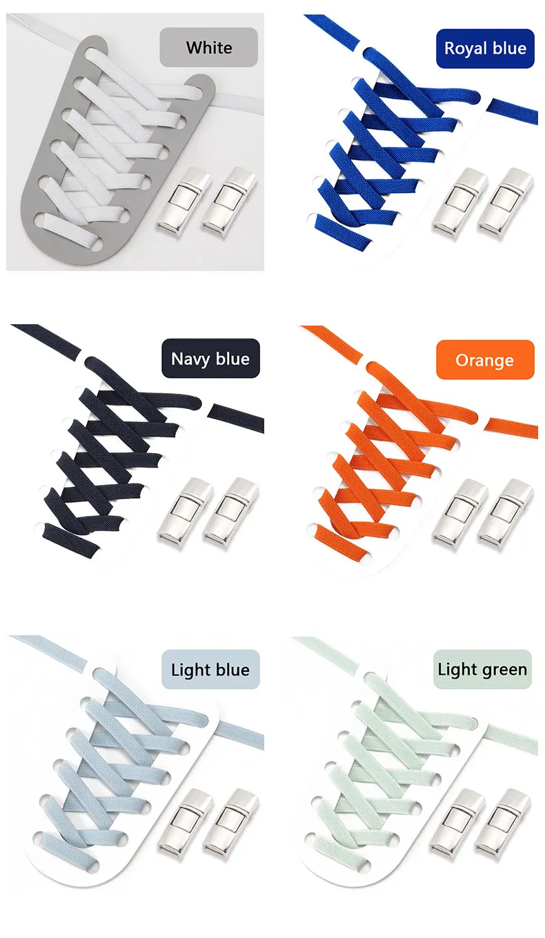 Elastische Schnürsenkel Sneakers Press Lock Schnürsenkel ohne Krawatten 8 mm breite flache Schuhe ohne Krawatte Schnürsenkel Kinder Erwachsene Sport Laufen Schnürsenkel NEU – Detail 8