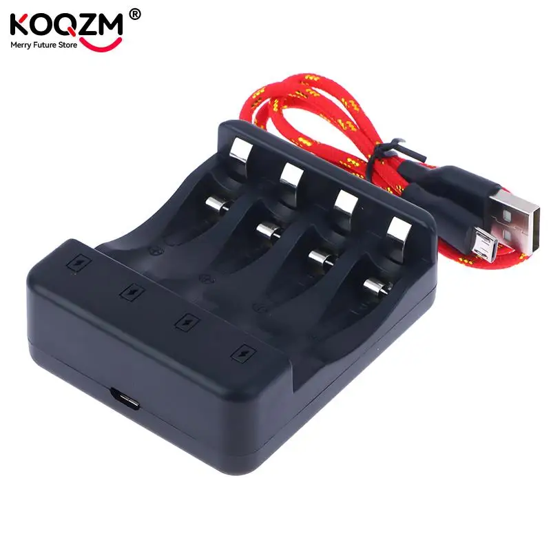 1pc 4-slot Smart Ni-Zn Battery Charger Indicator Charging Cable Smart Fast Charging With LED For Rechargeable Ni-Zn Battery