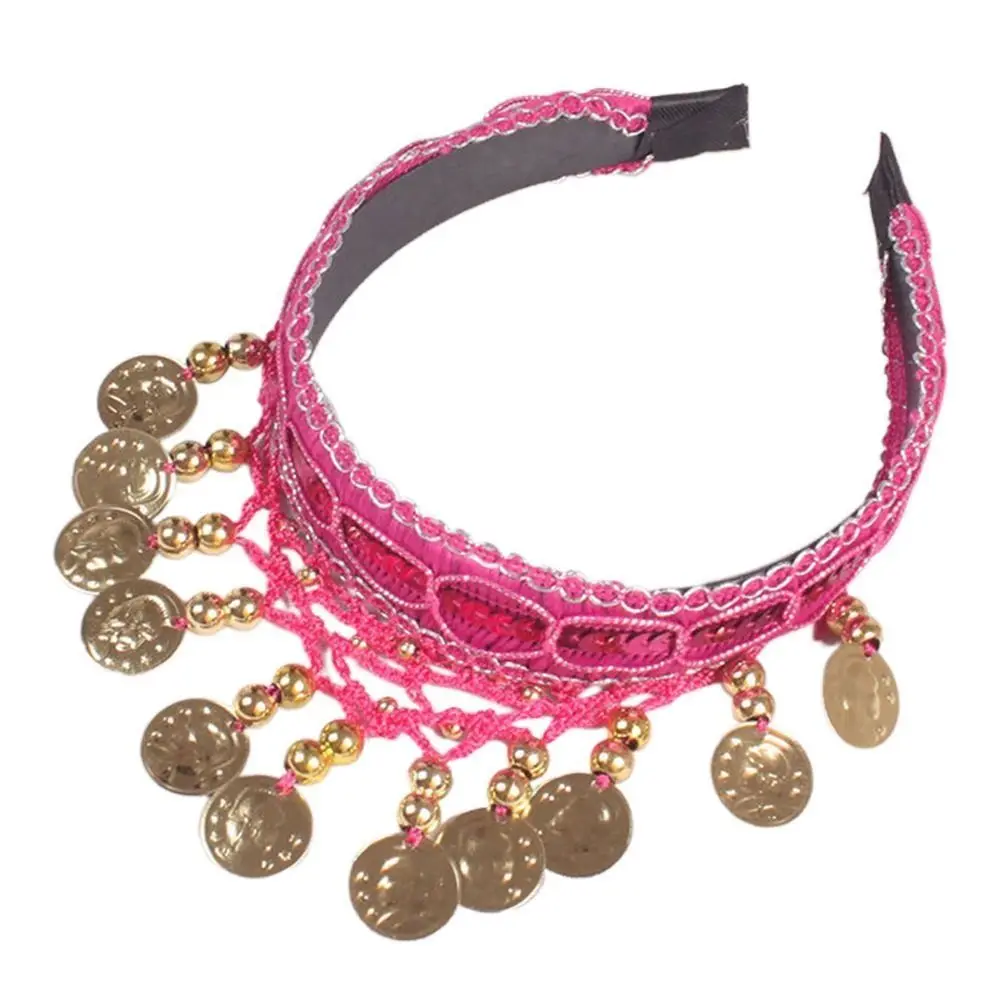 

Temperament Ethnic Style Sequin Head Chain Bohemian Bead Belly Dance Hairband Indian Dance Head Accessories Head Hoop Girl
