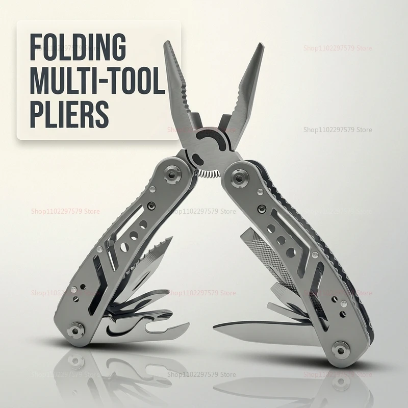 Multi-Tool Pocket with Pliers Folding Mini Portable Outdoor Tactical Survival Rescue Repair Tool for Camping Hiking Emergency