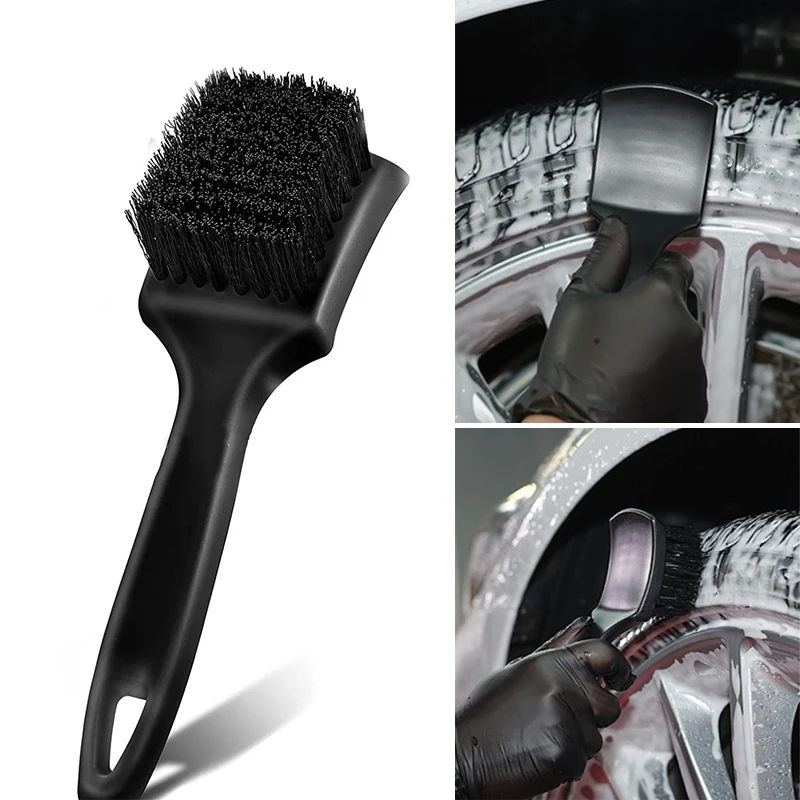 Car Wheel Cleaning Brush Detail Brush Short Handle Tire Rim Washing Brush Vehicles Cleaning Maintain Tools Auto Accessories