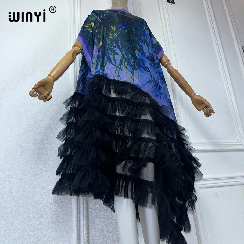 WINYI แอฟริกาเสื้อผ้าพลัสขนาดผู้หญิงแฟชั่น boho พิมพ์ Kaftan Maxi ชุด abaya ดูไบหรูหรา 2024 ผู้หญิงมุสลิมชุดแอฟริกัน