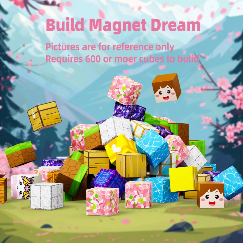 Puzzel met Sakura-thema voor jongens en meisjes van 3-6 jaar Educatief magnetisch bouwstenen speelgoed voor kinderen