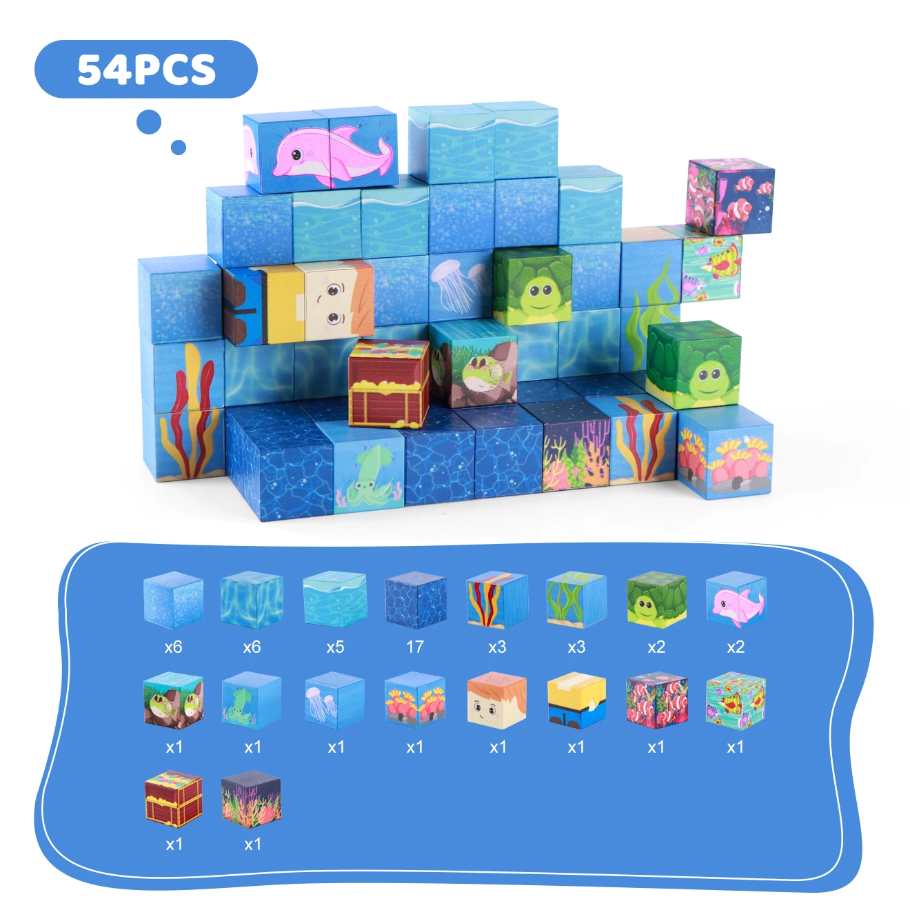 100PCS Magnetic Building Blocks Ocean Adventure Set,  3D treasure hunt fun, great birthday Christmas gift