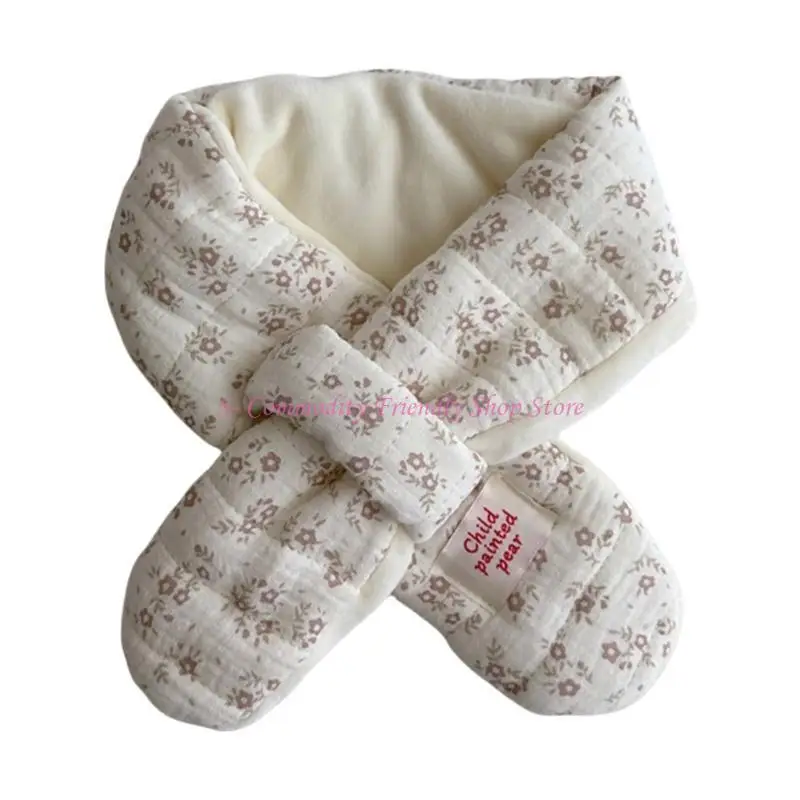 

85AE 1-6Y Kids Long Muffler Lovely Printed Neckerchief Cartoon Pattern Neck Scarf Winter Neck Warmer for Outdoor Activities