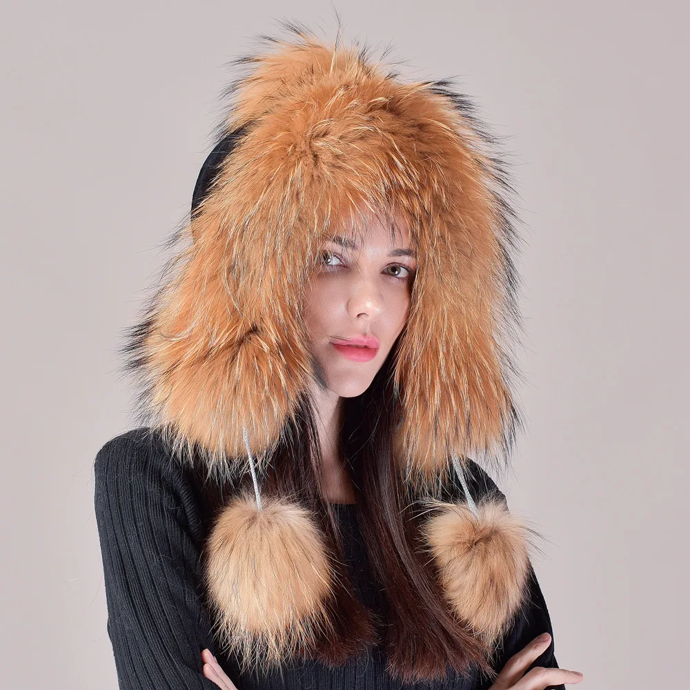 

New Winter Woman Russian Thickened Fox Fur Warm Hat Rex Rabbit Hat Fashion Plush Cute Plus Fluffy Fur Ear Protection Hat