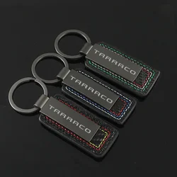 가죽 오토바이 키 체인 탄소 섬유 열쇠 고리 좌석 Tarraco 로고 금속 열쇠 고리 자동차 키 홀더 펜던트 버클 액세서리