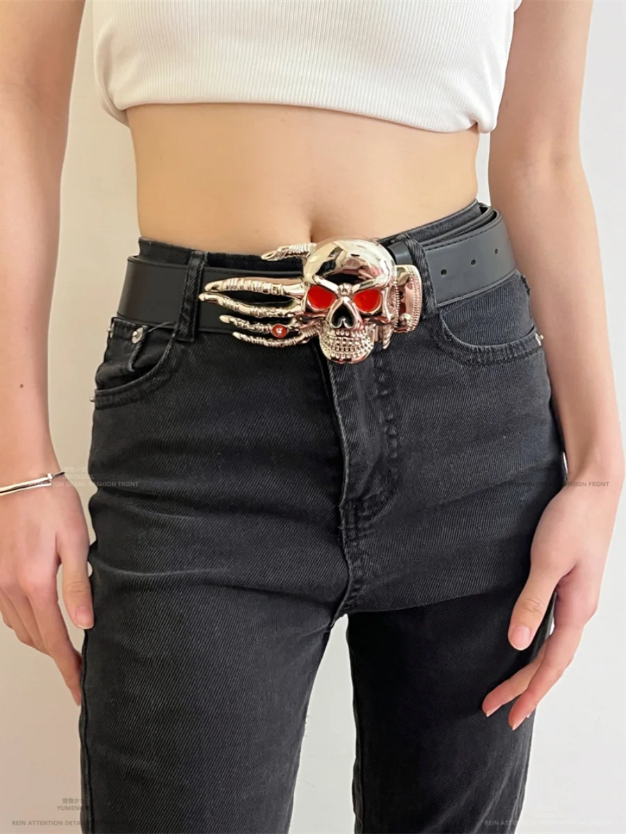 

Y2K Punk Rivet Leather Belts Women Men Star PU Unisex Waist Strap Double Row Hollow Trendy Waistband Jeans Skirt Decoration