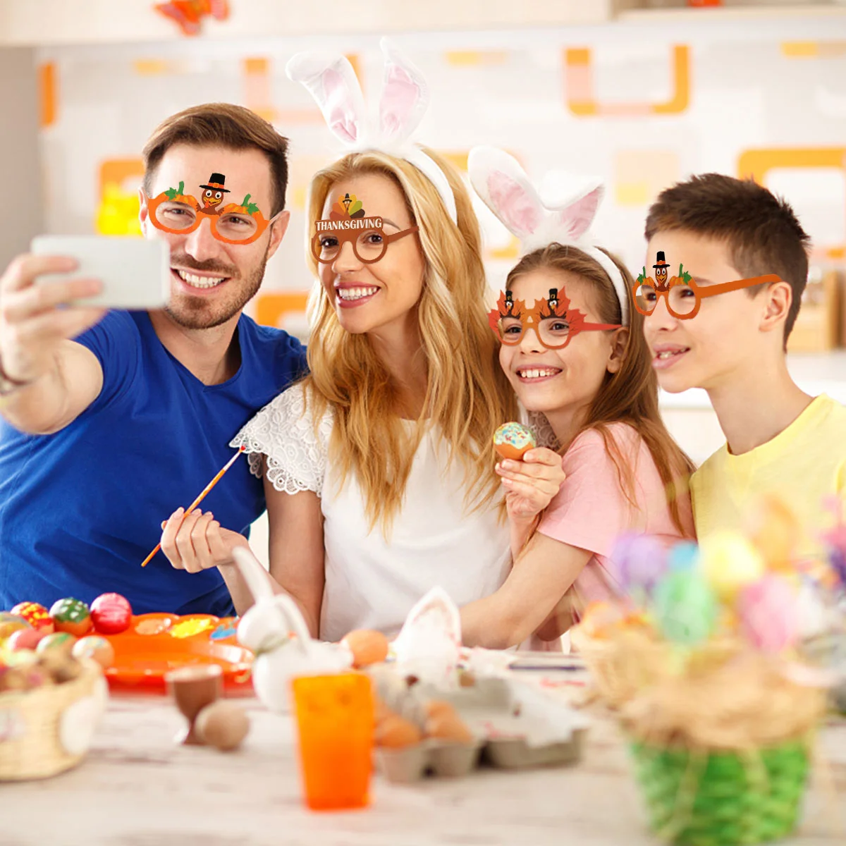 Thanksgiving Photo Booth Props Friendsgiving Party Favors Turkey Glasses Eyeglasses