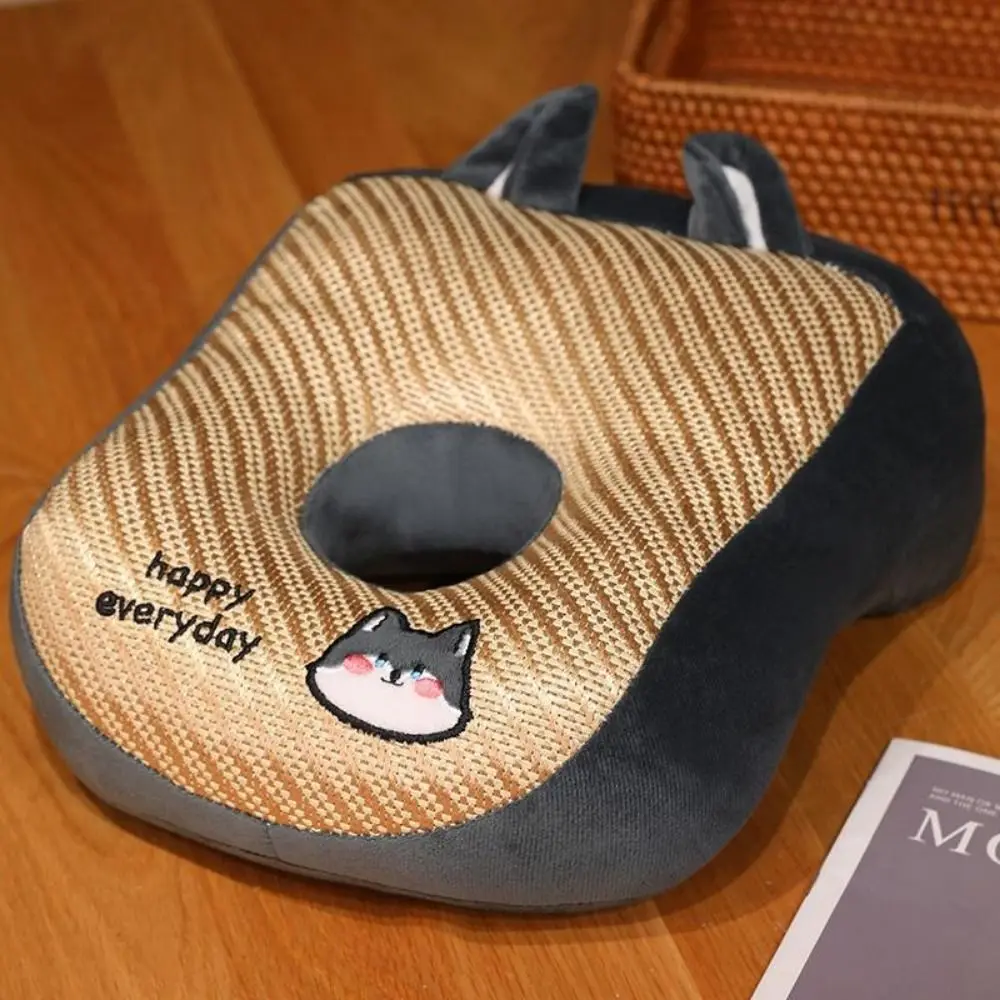 Cool Mat-almohada para siesta de verano, almohada de felpa de doble cara transpirable hueca para oficina, capibara, sujeción de mano, almohada para el cuello de Animal bonito para oficina