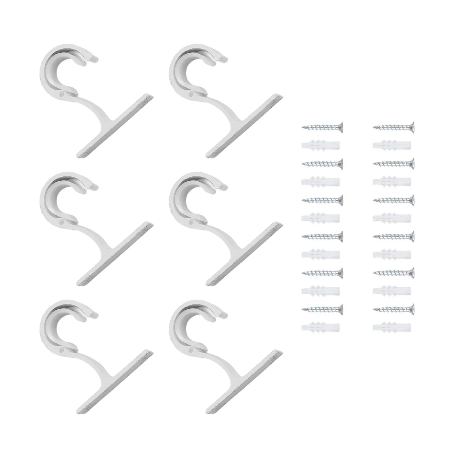 

Кронштейны для карнизов, набор из 6 потолочных вешалок с винтами, опора для шкафа, оконные аксессуары, фурнитура, обустройство дома