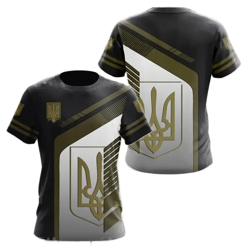 جديد أوكرانيا العلم كامو مطبوعة ثلاثية الأبعاد تي شيرت الصيف المحاربين القدامى الأوكرانية ملابس التدريب شخصية في سن المراهقة قصيرة الأكمام بلوزة مستديرة العنق