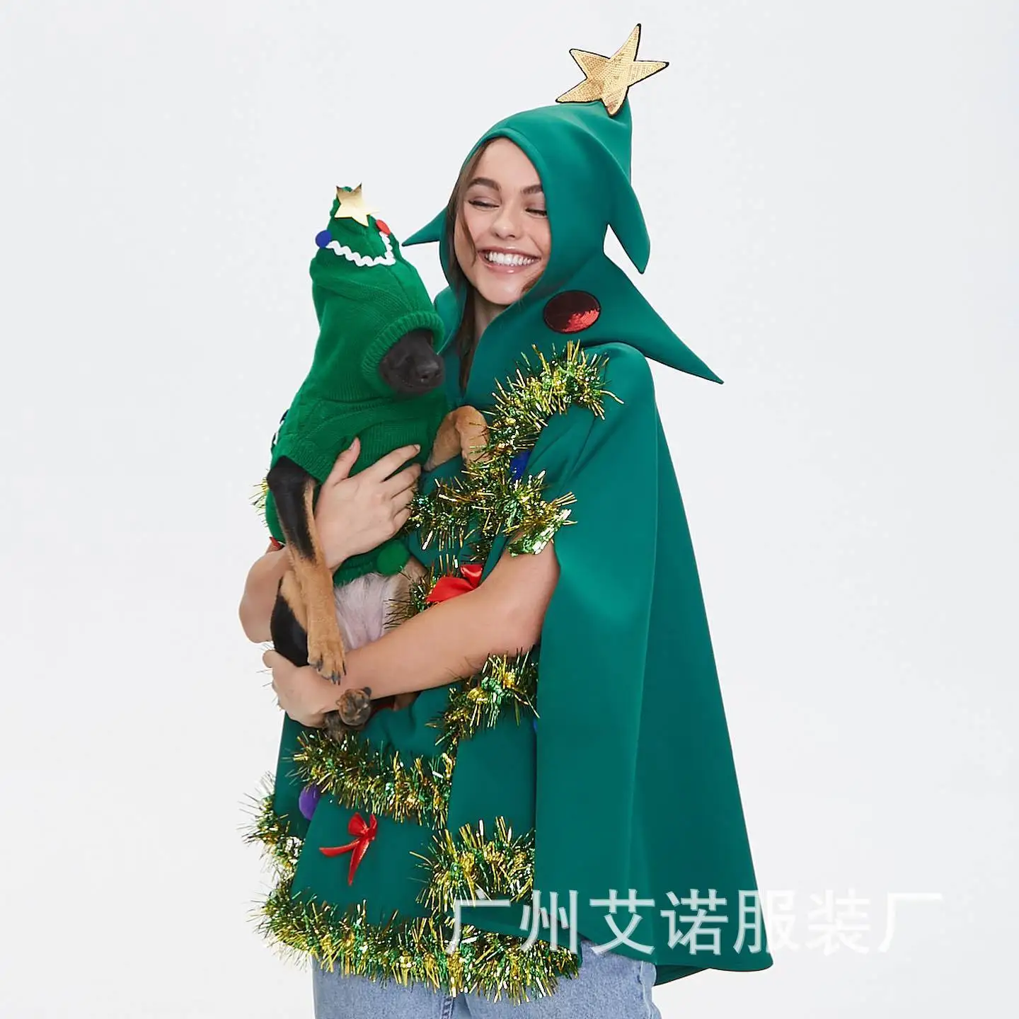 تنورة شجرة عيد الميلاد لعام 2025 بقلنسوة زي أداء ثلاثي الأبعاد