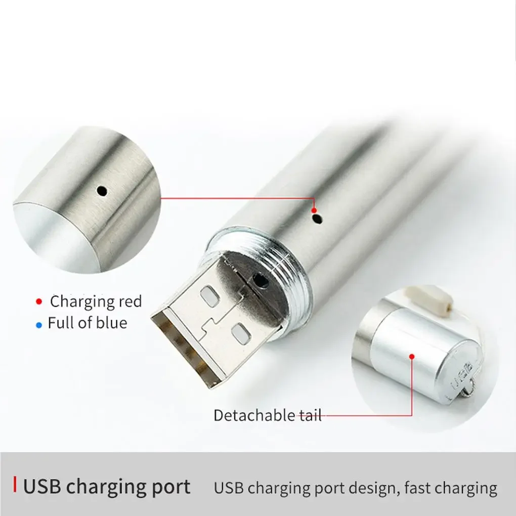 مؤشرات USB قابلة للشحن 3 في 1 مصباح يدوي أداة التخييم مصباح المدمج في بطارية الشعلة الإضاءة الحيوانات الأليفة القطط المعلمين