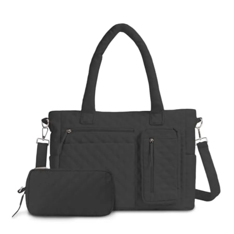 Tote Bag for Women Purses and Weekender Bags Quilted Shoulder Bags 2PCS with Zipper