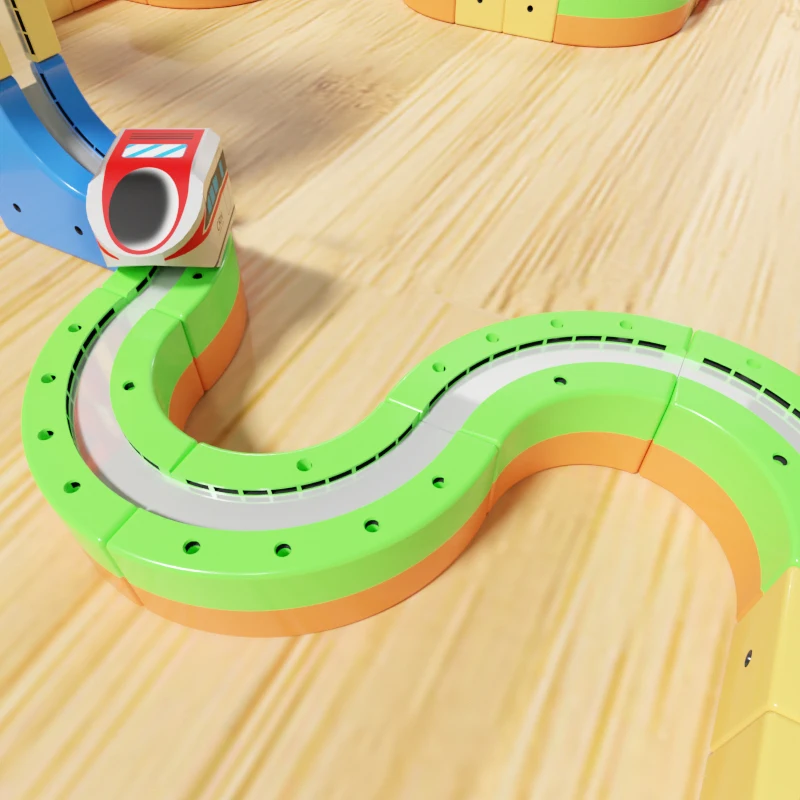 Blocchi di costruzione del treno ferroviario magnetico per bambini Ferrovia ad alta velocità Pista magica Treno Auto Giocattoli educativi Costruzione Regali per bambini