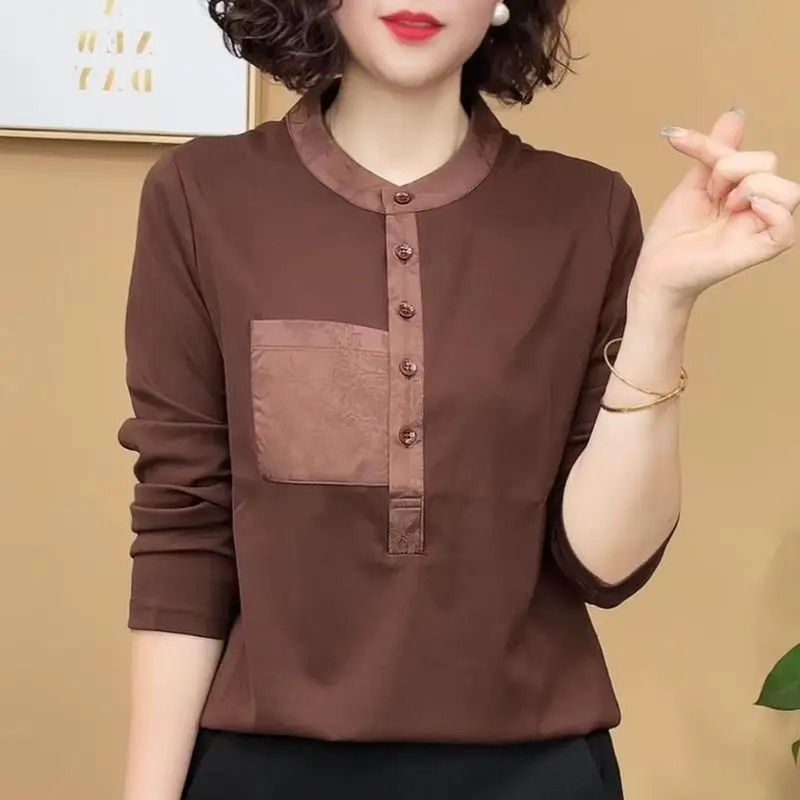 

Spring and Autumn Fashionable Long-sleeved Base Versatile and Short Shirts for Women