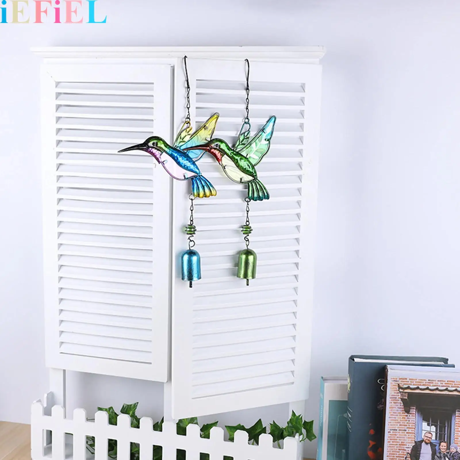 

Hummingbird Metal Glass-painted Tube Wind Chimes Bells Memorial Wind Chimes for Outdoors Garden Decor