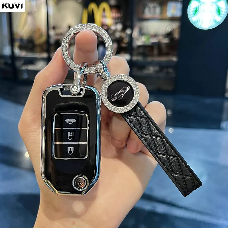 For Honda Accord Civic CR-V HR-V HRV Crider Jade Odyssey Car TPU Folding Key Cover Bag Case Shell Holder Protector Keychain