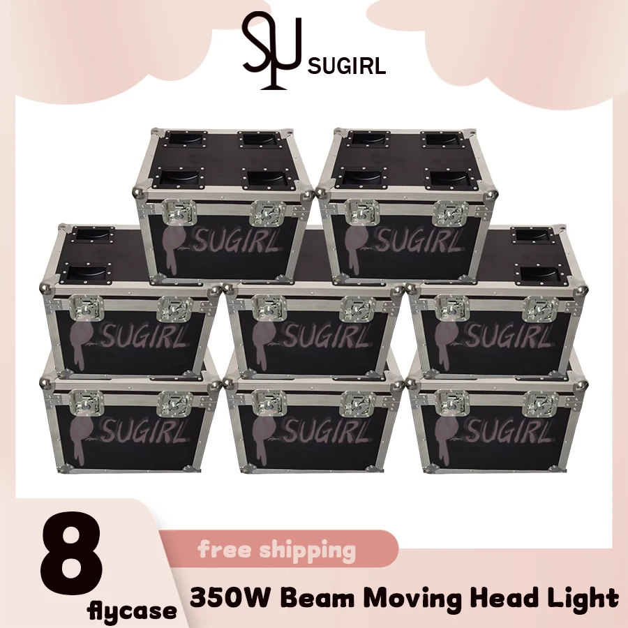 0 Tax 8Pcs Flight Case For Beam 350W 17r Moving Head Light With Rotating 8+16+24 Prism Stage Effect For DJ Parties Disco Club