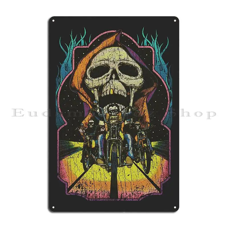 Death Riders 1972 Metal Sign Pub Kitchen Living Room Printed Poster Tin Sign Poster