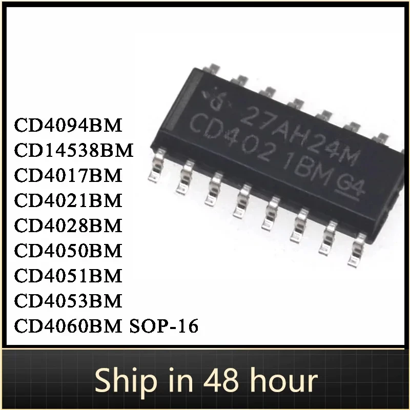 10Pcs CD4094BM CD14538BM CD4017BM CD4021BM CD4028BM CD4050BM CD4051BM CD4053BM CD4060BM SOP-16 Monostable Multivibrator IC Chip