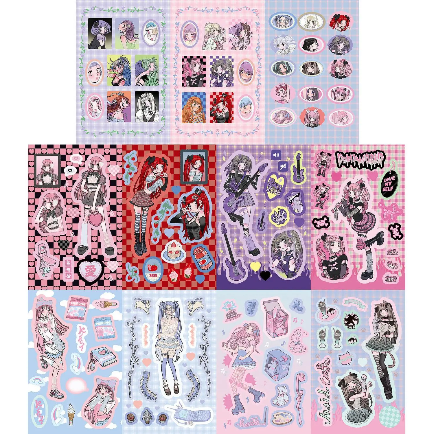 1/11/44 قطعة كتاب ملصقات دومي 44 ورقة من الصفحات الداخلية لشخصيات كورية لتقوم بها بنفسك حالات الهاتف زينة حساب Instagram