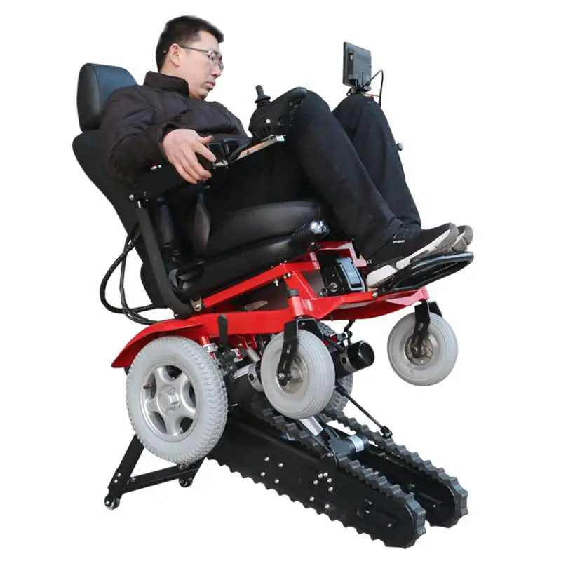 Automatic electric stair climbing Off-road mountain climbing Independent operation Wheelchair rehabilitation for the disabled