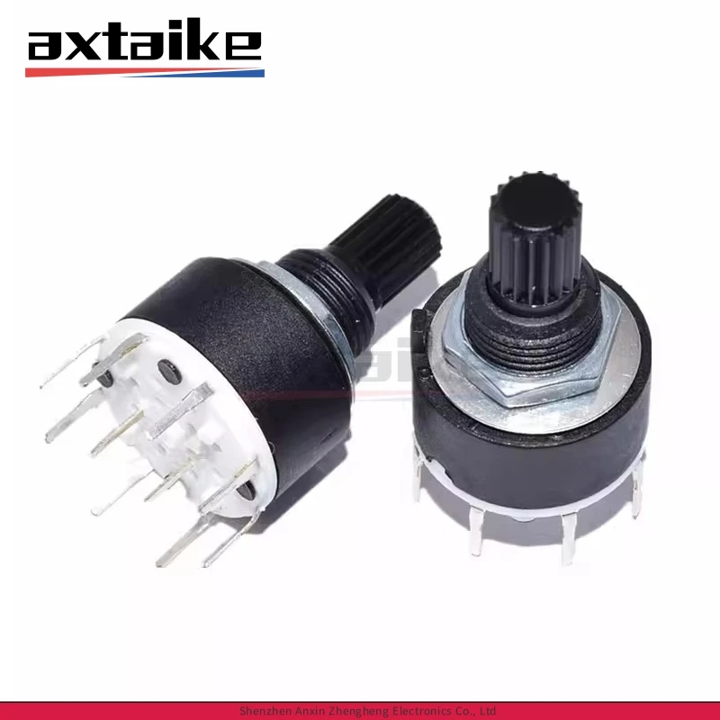 2PCS SR16 RS16 Diameter 16mm Rotary Band Switch 2 Pole 3 4 Position 1 Pole 5 6 8 Position Handle Length 15MM Plastic