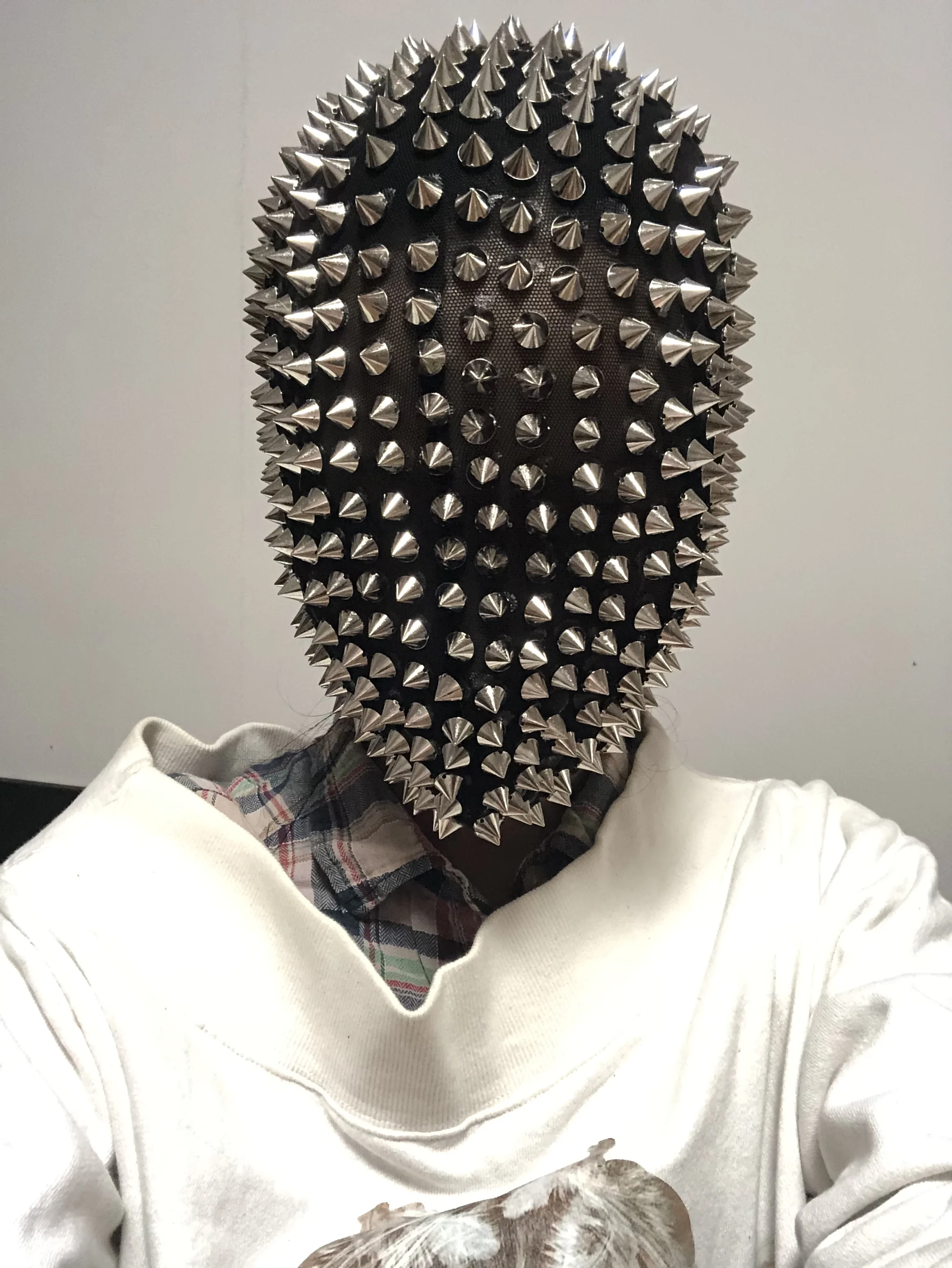 Nightclub DJ Singer Dancer Stage Performance Accessories Halloween Face Cover Male Female Mask Rivet Rhinestones Mask Headgear