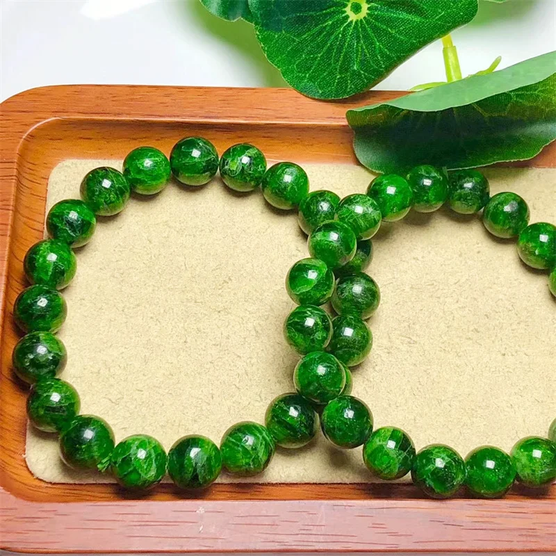 Natural Diopside Bracelet Round Bead Crystal Healing Fengshui Stone Women Men Jewelry Gift 1pcs  8/9MM