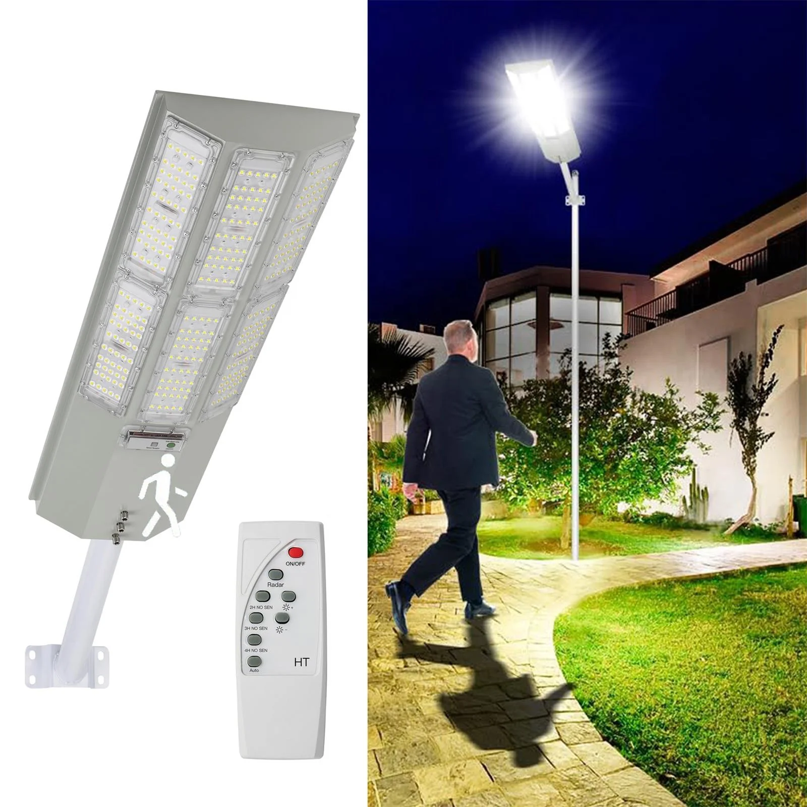 

3000W Remote Control Solar Street Light with Pir Motion Sensor IP67 Waterproof Solar Security Flood Light Solar Wall Light