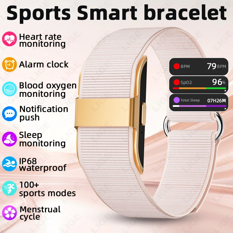 

LIGE New Sport Fitness Tracker Men Women Electronic Bracelet Pedometer Waterproof Smart Bracelet Sleep Heart Rate Monitor 2026