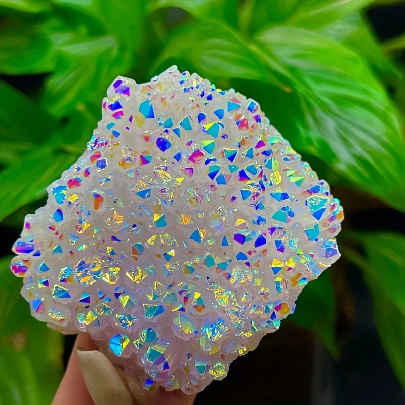 20-180g 1pcs Aura Crystal Cluster Rainbow angel ,  Free Form for living room office decoration