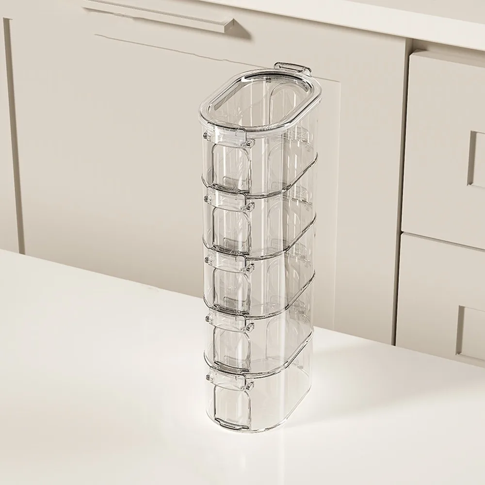 

1/3/5 Layers Seasoning Spice Box Stackable Plastic Spice Organizer Portable Large Capacity Food Storage Box Spices Beans Nuts